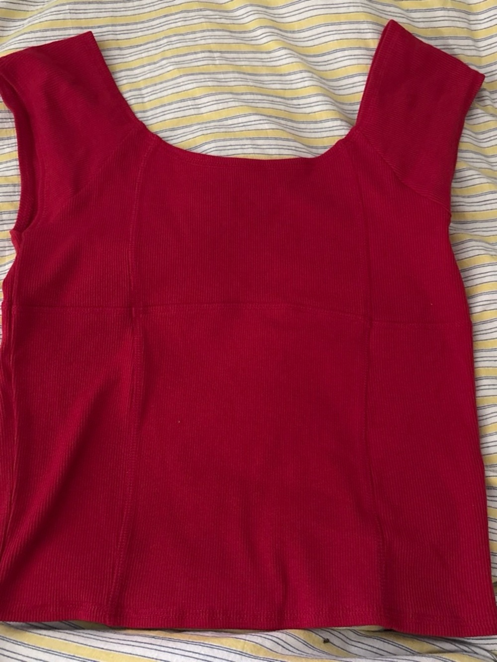 PacSun Women's Red Square-Neck Knit Top